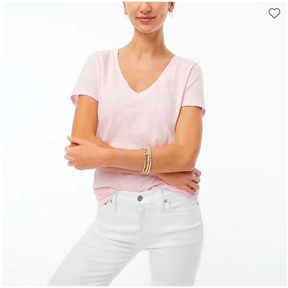 NWT J. Crew Fresh Bouquet Pink Vintage Slub Cotton V-Neck Tee - SIZE XL - Picture 4 of 10